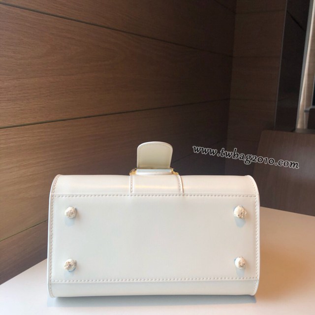 Delvaux專櫃經典款brillant手提包 德爾沃五金雙環象牙白box皮小號女包 bxs1070
